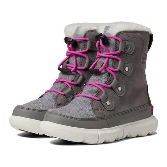 Sorel Other - NEW Sorel Size 10 Kids Waterproof Explorer Faux Fur Lined Boot - Quarry
